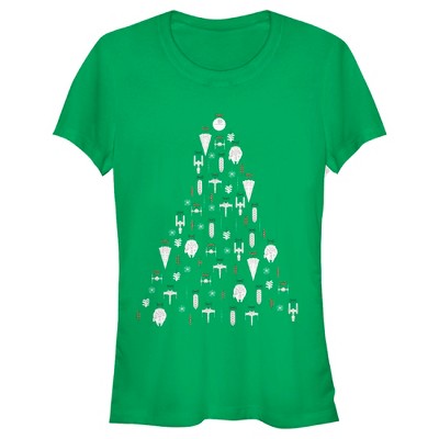 Juniors Womens Star Wars Galactic Christmas Ornaments T-shirt : Target