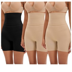 INSPIRE CHIC 3 Packs Women's Tummy Control High Elasticity Shapewear Butt Lifter No Trace Thigh Slimmers - 1 of 4