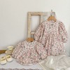 MyKids-USA Baby Girl Flower Print Pattern Mesh Patchwork Design Onesies or Dress - 3 of 4
