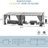 ALAULM Wall Mount Gazebo Outdoor Pergola, Hardtop Lean to Gazebo Canopy Awnings with Sloped Roof and Sturdy Steel Frame, for Patio, Deck, Backyard - 2 of 4
