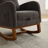 PAGED Modern Rocking Chair, Upholstered Accent Chair with Wooden Frame, Reading Chair for Nursery, Bedroom, Living Room Furniture - 3 of 4