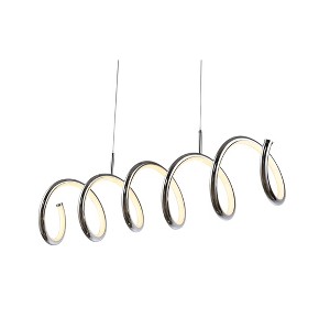 31" LED Dimmable Adjustable Metal Linear Pendant Chrome - Jonathan Y: Integrated Lighting Fixture - 1 of 4