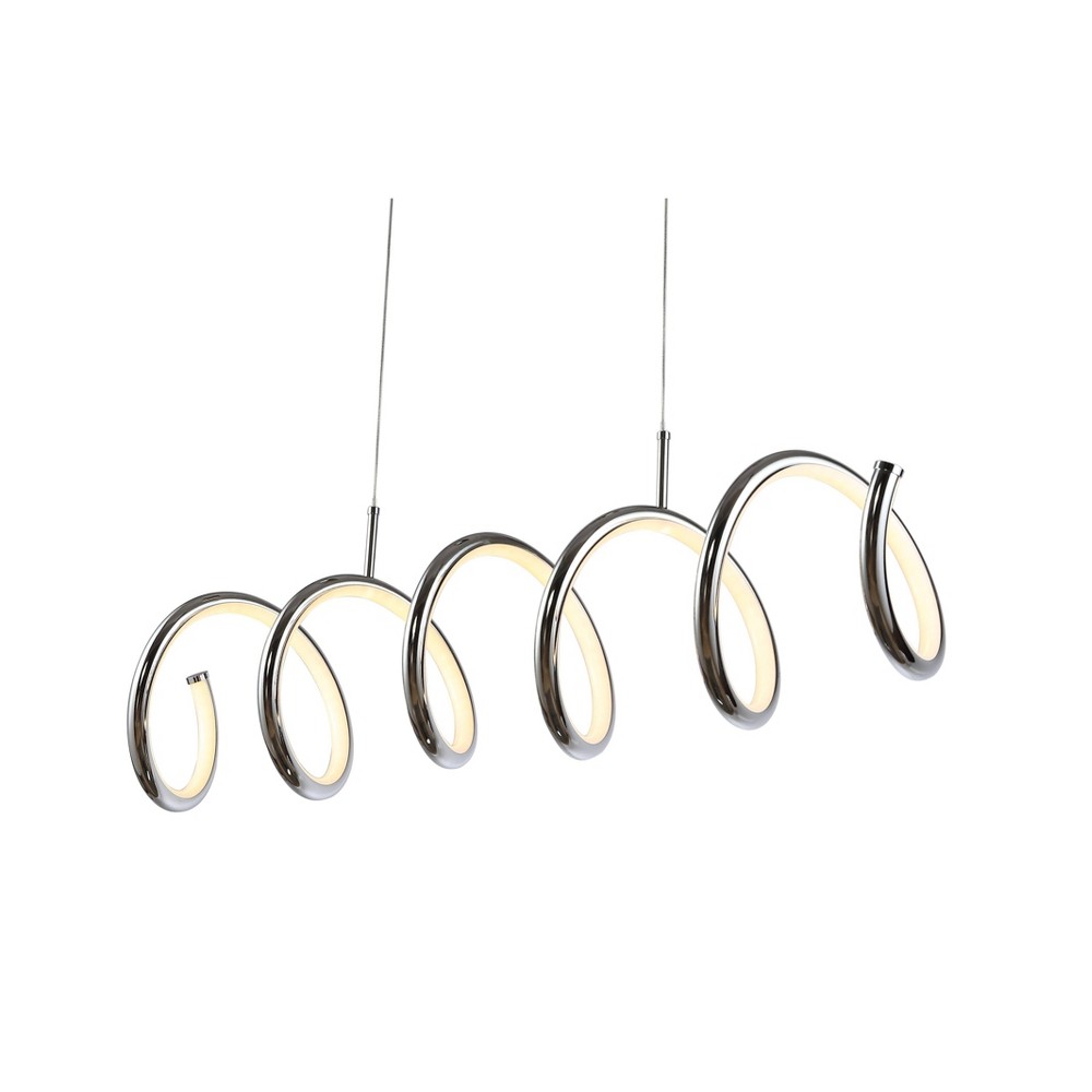 Photos - Chandelier / Lamp 31" LED Dimmable Adjustable Metal Linear Pendant Chrome - Jonathan Y