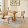 Modern Rattan Dining Chairs Set of 2,Farmhouse Linen Upholstered Dining Chairs with Cane Back,Armless Chairs for Kitchen-Coolbibila - 3 of 4