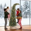 NAYSAYE 7FT Unlit Artificial Christmas Tree with Slim Design and Realistic Branches for Indoor Holiday Decor, Green, 29.5"*29.5"*83.9" - 2 of 4
