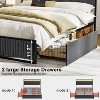WOWLIVE Full/Queen/King Upholstered Bed with 2 Storage Drawers, Modern Bed Frame with Charging Station & LED Light, No Spring Box Needed - 4 of 4