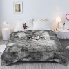 Boersma Cat Lover's Throw Blanket - Cute Black & White Cat Print, Ultra Soft Fuzzy Blanket, 50x60 Inches - 3 of 4