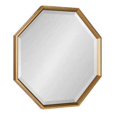 24" x 24" Calder Octagon Wall Mirror Gold - Kate & Laurel All Things Decor