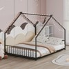 TOAOTBNBO Modern Platform Bed with Adorable House Bed Design, Comfortable Bed Frames with Storage, Metal Bed with LED Light Strips, Black - 4 of 4