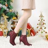Allegra K Women's Pointed Toe Side Zip Stiletto High Heel Ankle Boots - 2 of 4