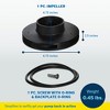 Zodiac Jandy 2HP Impeller for Jandy FloPro FHPM Series Pumps, Includes(1) Impeller, (1) Screw with O-Ring, (1) Backplate with O-Ring - 3 of 4