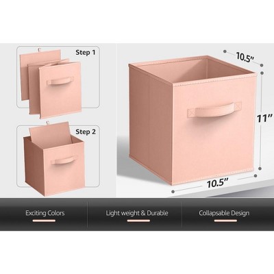 Sorbus 11 Inch Orange Fabric Collapsible Storage Cubes - 6 Pack