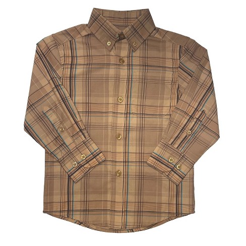 Teal/Khaki Boys Button Down Shirt main image 1