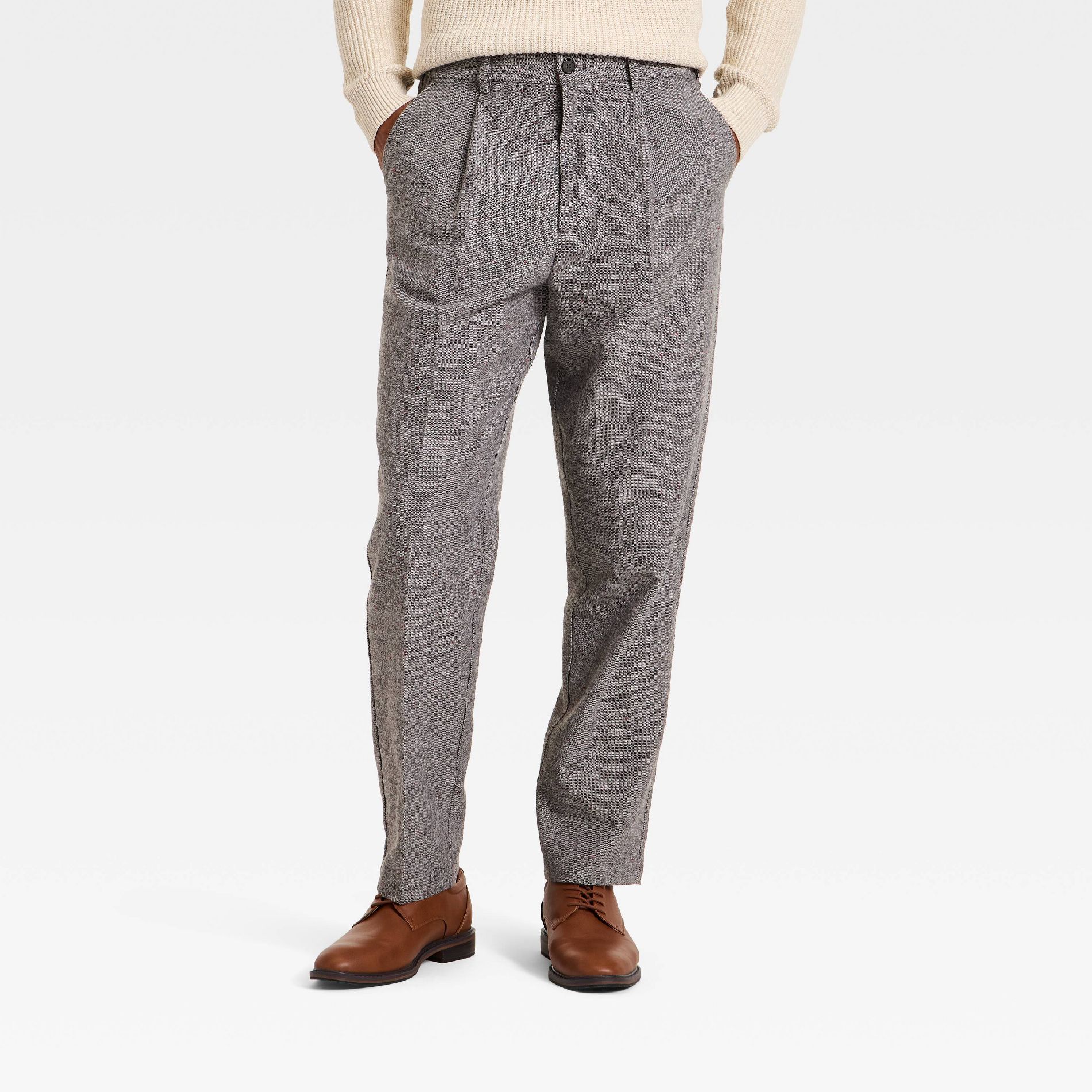 Men's Relaxed Leg Tweed Dress Pants - Goodfellow & Co™ Gray