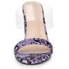 Allegra K Women's Snake Print Block Heel Snakeskin Heels Slide Sandals - 2 of 4