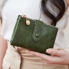 BEAFUP Small Wallets for Women,Leather RFID Blocking Bifold Double Zipper Pockets Wallet Card Case Purse with 2 ID Windows - 2 of 4