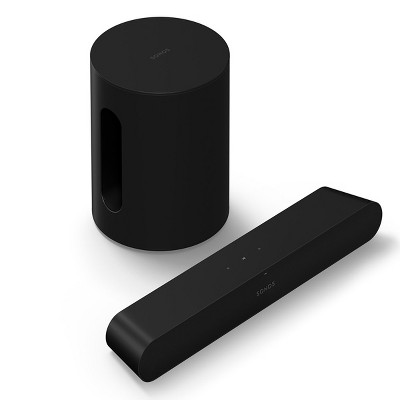 Sonos Ray Compact Soundbar and Sub Mini Wireless Sub (Black)