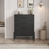 38.6" Tall 4-Drawer Dresser, Freestanding Wood Storage Chest w/ Ample Space for Bedroom, Living Room, Entryway, Black - 2 of 4