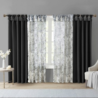 PAGED Twist Tab Lined Total Blackout Window Curtain Panel, Privacy Curtain for Bedroom & Living Room