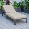 LeisureMod Chelsea Modern Outdoor Patio Lounge Chairs with Black Frame - 2 of 4