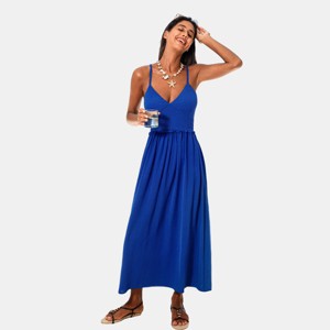 target blue maxi dress Cupshe Women's Blue V-Neckline Maxi Dress-S-Blue
