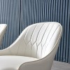 Dining Chair Set of 2, Modern Armrest Leather Upholstered Accent Dining Chair with Plastic Tube Plug for Kitchen Dining Room Apartment Living Room - 4 of 4