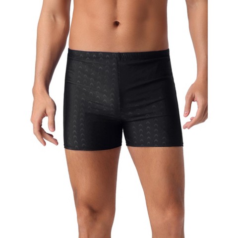 INSPIRE CHIC Men's Casual Summer Solid Color Elastic Waist Swimming Training Swim Trunks Black 36