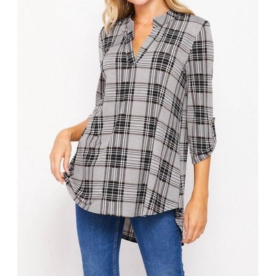 Women's Plaid Gabby Top - honeyme