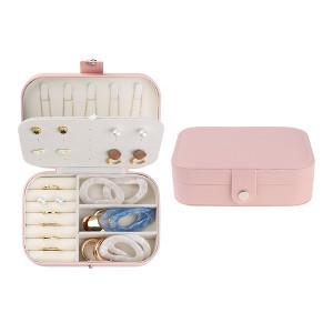 Unique Bargains Travel Small Portable PU Leather Storage Display Holder Jewelry Box for Women's Girls' Gifts - 1 of 4