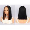 Unique Bargains Women's Medium Long Straight Hair Lace Front Wigs with Wig Cap 14" 1PC - 3 of 4