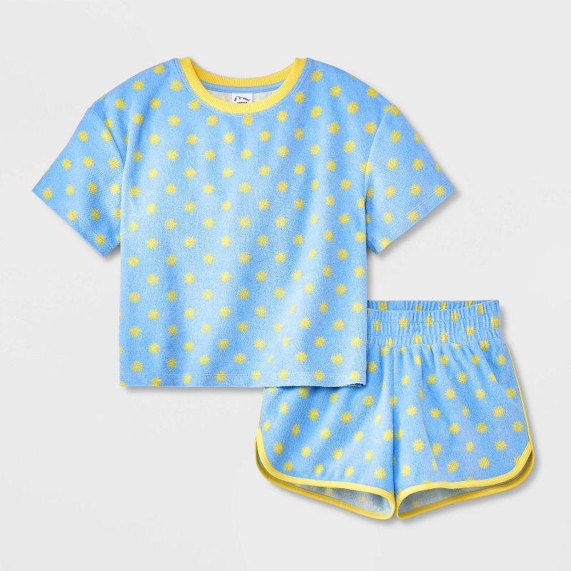 Girls' 2pc Terry Pajama Set - art class™, 1 of 5