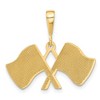 Black Bow Jewelry 14k Yellow Gold Checkered Racing Flags Pendant - 3 of 4