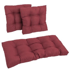 Blazing Needles, Square Spun Polyester Outdoor Tufted Settee Cushions (Set of 3) - 1 of 1
