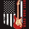 Men's Design By Humans Best Dad Ever Guitar and Flag By MINHMINH T-Shirt - 2 of 2