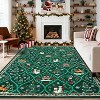 Christmas Area Rug with Tree & Snowflake Print, Non-Slip Floor Mat for Living Room, Bedroom, Dining Room and Playroom - 3 of 4