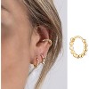Huggie Hoop Earrings 14K Gold Plated Cubic Zirconia Dainty Simple Cute Beads Elegant CZ Circle Small Hoop Earring for Women Minimalist Handmade - 4 of 4