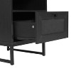 Flash Furniture Malaki Set of 2 Mid-Century Modern Nightstands or End Tables with Rattan Accented Drawers, Open Upper Shelves, and Metal Legs - 3 of 4