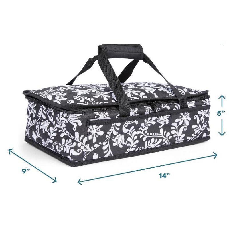 Dawhud Direct Insulated Casserole Travel Carry Bag Black and White Design, 5 of 6
