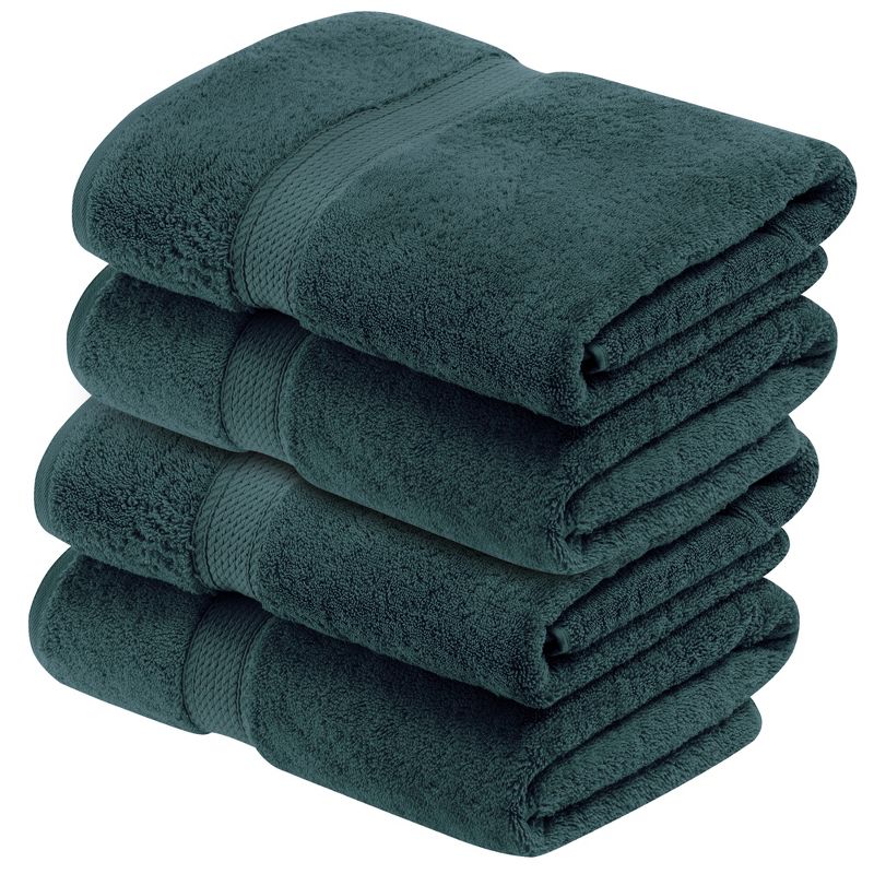Premium Cotton 800 GSM Heavyweight Plush Luxury 4 Piece Bathroom Towel Set by Blue Nile Mills, 1 of 8
