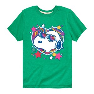 Boys' - Peanuts - Snoopy Groovy Heart Short Sleeve Graphic T-Shirt - 1 of 4