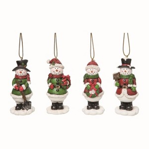 Transpac Resin Shimmering Snowman Ornament Set of 4 Christmas Home Decorations - 1 of 1