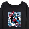 Women's - Marvel - Captain America Comic Book Panels Lightweight French Terry Wide Neck Long Sleeve Shirt - 2 of 4