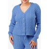 Slickblue Women's Cable Knit Sweater and Cardigan Set, Two Piece Knitwear, Wine/Sky Blue, Soft Fabric, Size S-L - 4 of 4
