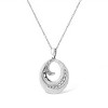 Haus of Brilliance Silver Pave-Set Diamond Accent Fashion Circle Pendant Necklace - 3 of 4