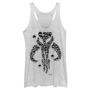 Women's Star Wars The Mandalorian Mythosaur Bullet Hole Racerback Tank Top - 1 of 3