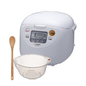 Zojirushi Micom Rice Cooker and Warmer (10-Cup/ Cool White) with Bowl and Spoon - 1 of 4