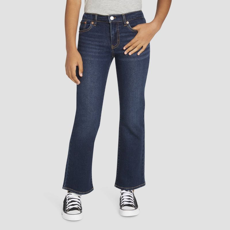 Levi's® Girls' Mid-Rise Wide Leg Jeans - Dark Wash, 1 of 7