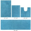 Micro Plush Collection 100% Polyester Solid Tufted 4 Piece Bathroom Rug Set with Gel Form Backing, Machine Washable - 2 of 4