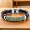 West Coast Jewelry Men's Wrapped Twine Center Genuine Leather Bracelet (13mm) - 8" - 2 of 4