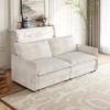 Corduroy Fabric 2-Seater Loveseat Sofa Couch with Deep Seat and 2 Pillows for Living Room, Bedroom - 3 of 4
